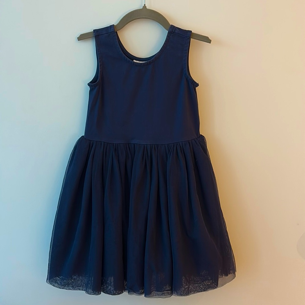 Hanna Anderson Navy Tutu Tulle dress sz 6-7